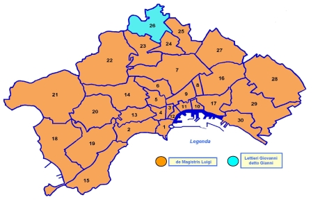 Primo candidato sindaco nei quartieri di Napoli - Ballottaggio
