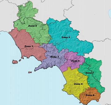 La mappa delle zone per rischio idrogeologico in Campania