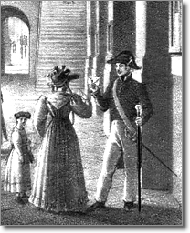 detail of ancient press of the royal building Saint James with the Guardaporta, 1829