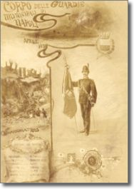ancient postcard portraying the Municipal Guards of Naples