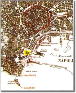 ancient topographical map of the city