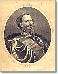 ancient print portraying Vittorio Emanuele II