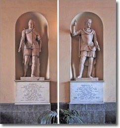 marble statues of Ruggero II of Altavilla and Frederick II of Swabia