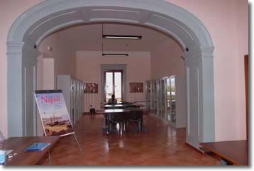 Interior of the library with some bookcases