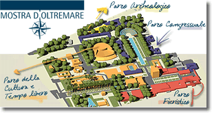 planimetria colorata della mostra d'Oltremare