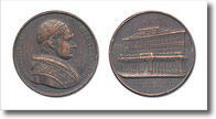 medal portraying pope Gregory XVI and ancient building