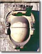 detail of the Formiello fountain, 16th century, with the city coat-of-arms