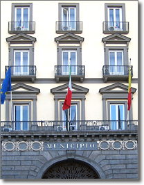 detail of facade of San Giacomo Palace