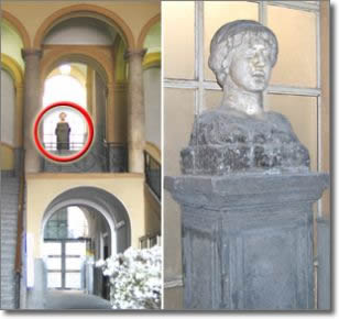 the ancient bust and its collocation in San Giacomo Palace
