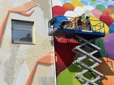 Una foto del murales