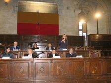 Un momento della presentazione nella Sala dei Baroni