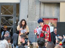 Una foto della manifestazione in piazza