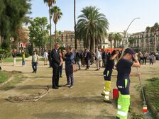 Lavori in Villa Comunale e restauro della statua del Fauno con cembali