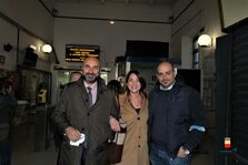 Una foto della cerimonia di riapertura della funicolare