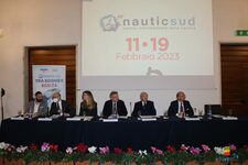 Il Sindaco Manfredi all'inaugurazione di Nauticsud alla Mostra d'Oltremare