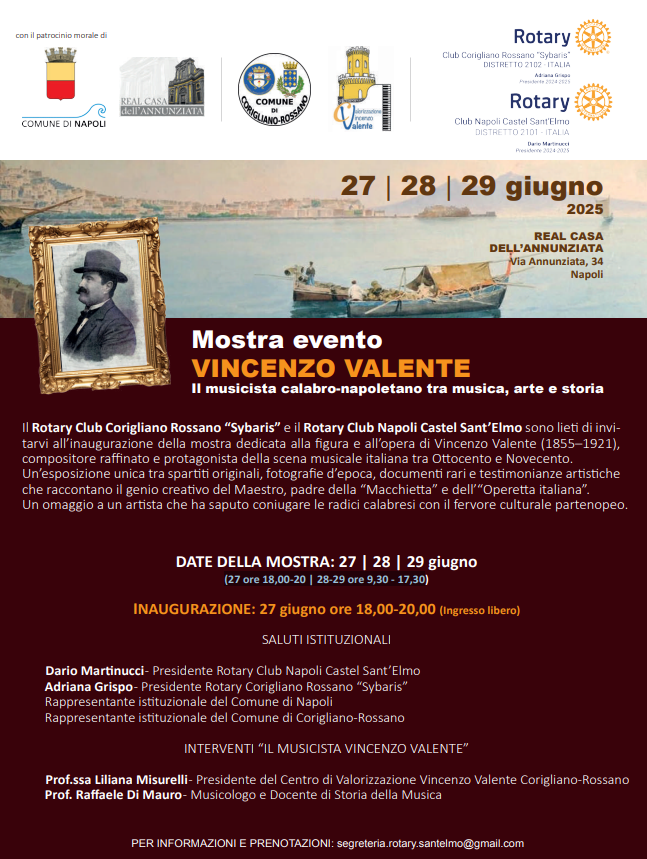 Mostra-Evento “Vincenzo Valente. Il Musicista calabro-napoletano tra musica, arte e storia”