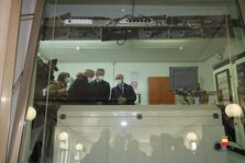 Una foto della cerimonia di riapertura della funicolare