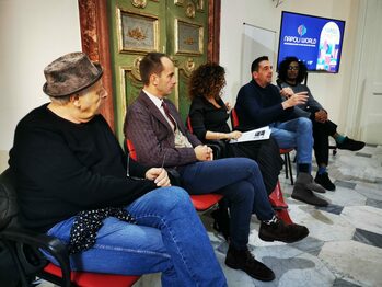 Un momento della conferenza stampa di presentazione di Napoli World