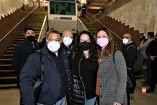 Una foto della cerimonia di riapertura della funicolare