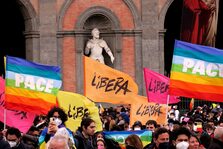 Una foto della marcia di Libera