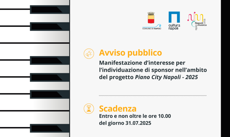 Manifestazione d'interesse per l’individuazione di sponsor nell’ambito del progetto “Piano City Napoli - Ed. 2025”