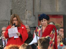 Una foto della manifestazione in piazza