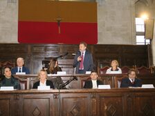 Un momento della presentazione nella Sala dei Baroni