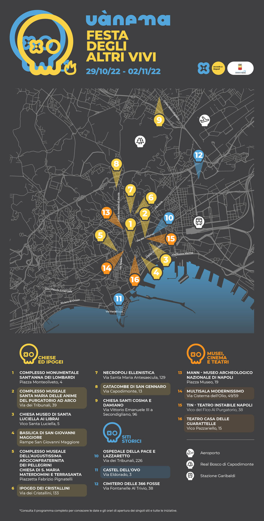Mappa dei luoghi coinvolti