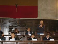 Un momento della presentazione nella Sala dei Baroni
